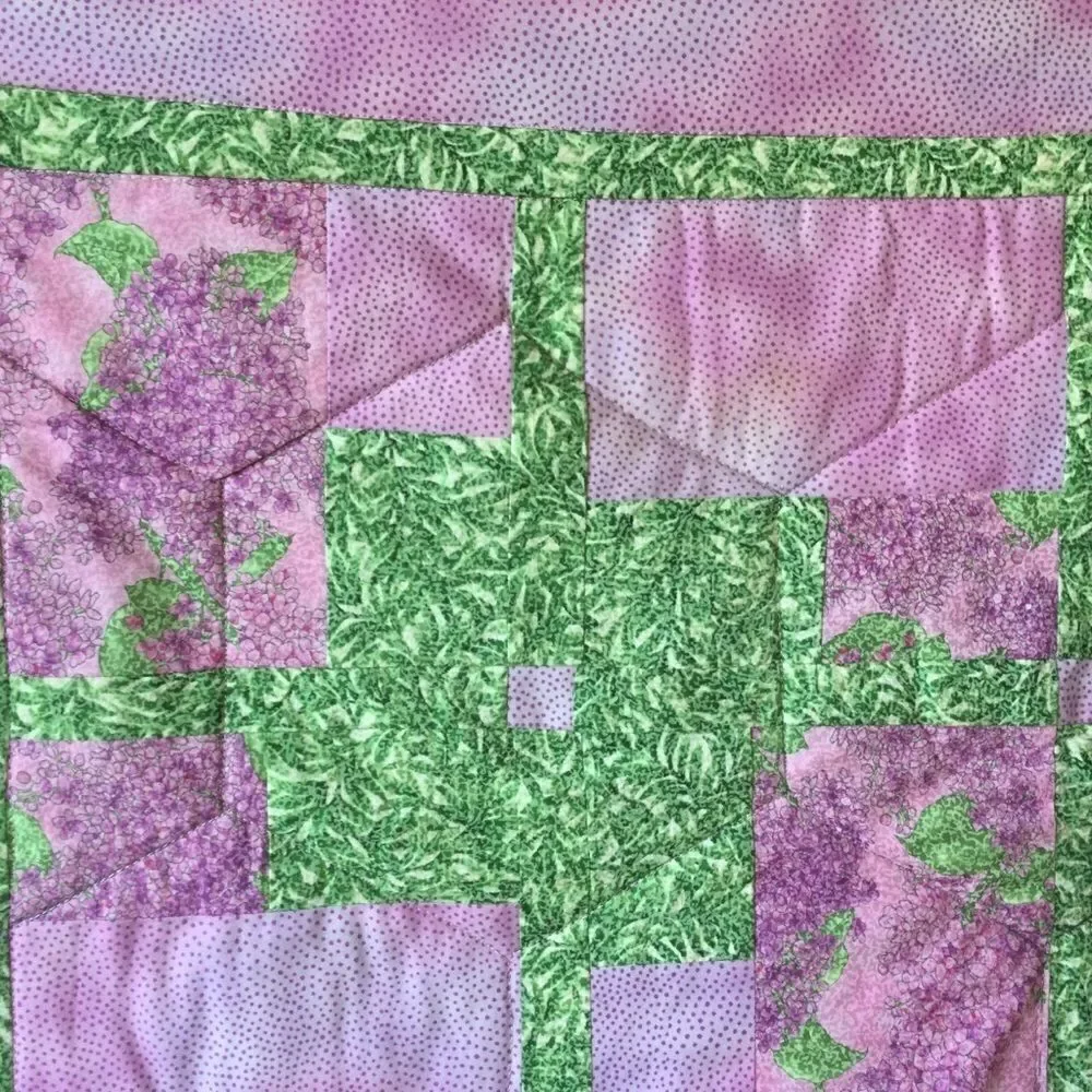 Handmade Quilt. Lilacs
